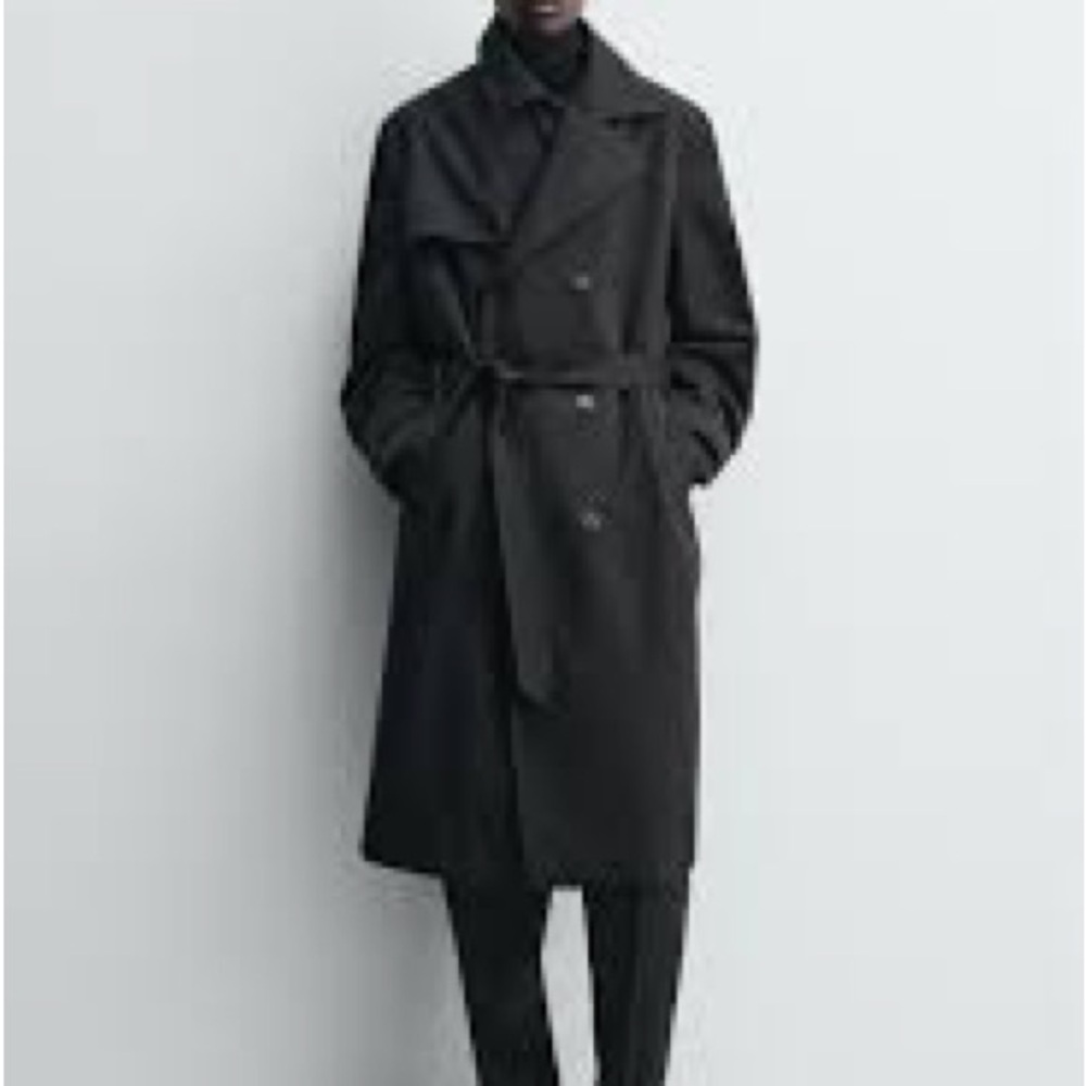 Moores Elegant Charcoal Trench Coat for Men